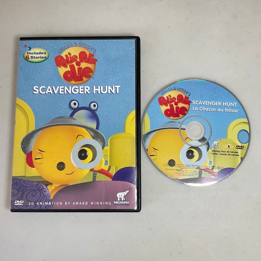 Rolie Polie Olie Scavenger Hunt DVD 2004 Nelvana Studios 6 Stories G Rating